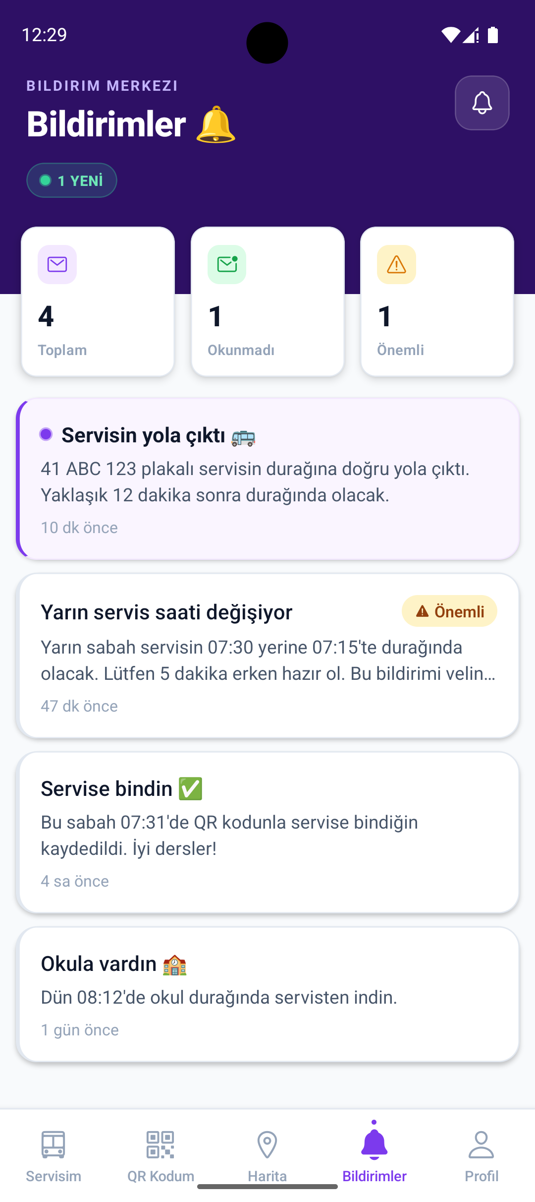 ASTİS Öğrenci Uygulaması — Bildirimler